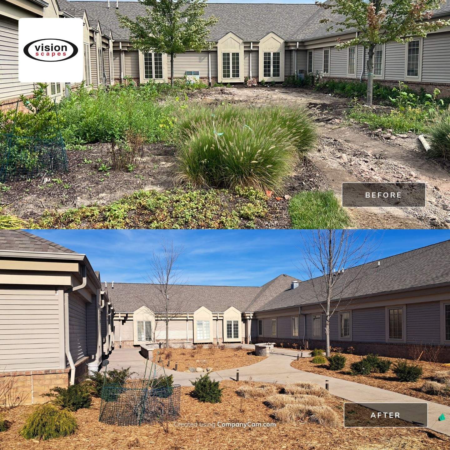 Before and after landscaping